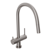 Смеситель для кухни Abelsberg Aera EMF71709BN c вытяжным изливом и возможностью подключения фильтра для воды, цвет титан, PVD покрытие