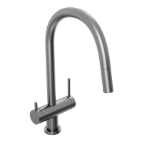 Смеситель для кухни Abelsberg Aera EMF71709GM c вытяжным изливом и возможностью подключения фильтра для воды, цвет космическая сталь, PVD покрытие