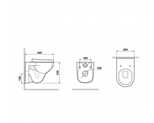 Унитаз подвесной ES.M Badenbecher T04W, детский, сиденье микролифт, цвет белый