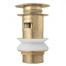 Донный клапан Splendy с переливом, нажимной Click Clack, золото матовое, AA3071YORMGM