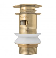 Донный клапан Splendy с переливом, нажимной Click Clack, золото матовое, AA3071YORMGM