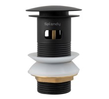 Донный клапан Splendy с переливом, черный матовый, 1 1/4", AA3071YORMBM