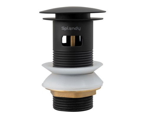 Донный клапан Splendy с переливом, черный матовый, 1 1/4", AA3071YORMBM