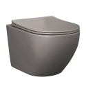 Унитаз подвесной Splendy Light, серый матовый с глянцевой серой чашей, LI10152VTYDMD