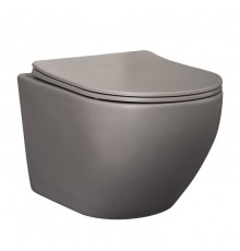 Унитаз подвесной Splendy Light, серый матовый с глянцевой серой чашей, LI10152VTYDMD