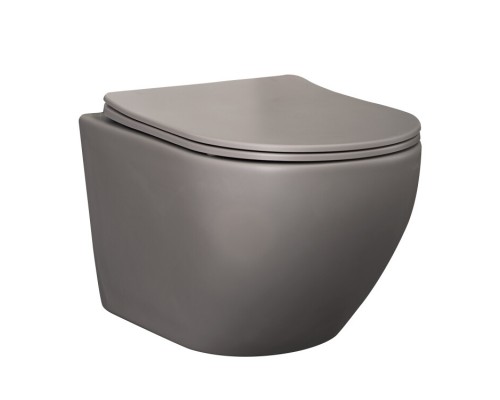 Унитаз подвесной Splendy Light, серый матовый с глянцевой серой чашей, LI10152VTYDMD