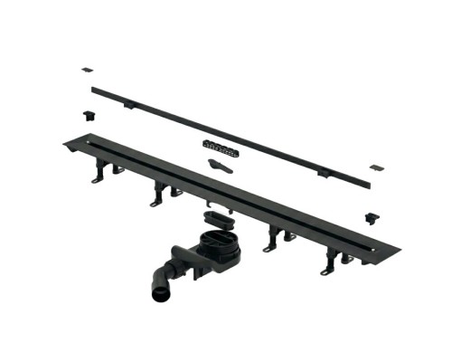 Дренажный канал Splendy Vario Drain, черный матовый, 110x300-1200x150 мм, VD30512KYBM