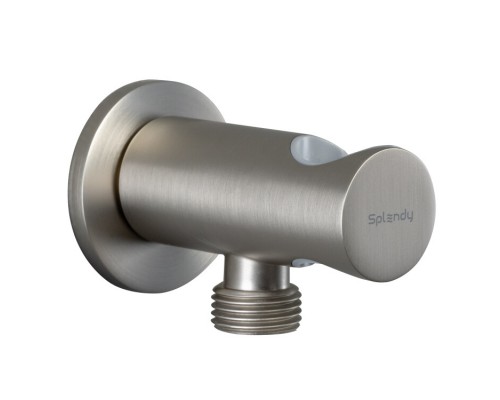 Шланговое подсоединение Splendy с круглым отражателем и держателем, никель брашированный, AA215YRLNB