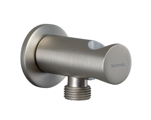 Шланговое подсоединение Splendy с держателем, латунь, цвет оружейный металл брашированный, AA215YRLAB