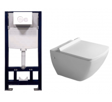 Унитаз подвесной Splendy Isvea Purita/Stable белый с инсталляцией и сиденьем SoftClose, ST3011TPRW/10PL02007SV/40S80200I Set