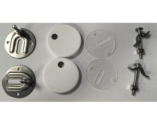 Петли для сиденья унитаза Splendy, белые, диаметр накладки 50 мм, комплект 2 шт, AA1123H50AW