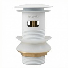 Донный клапан Splendy с переливом, нажимной Click Clack, белый матовый, 1 1/4", AA3071YORMWM
