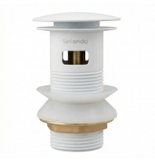 Донный клапан Splendy с переливом, нажимной Click Clack, белый матовый, 1 1/4", AA3071YORMWM