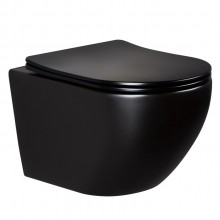 Унитаз подвесной Splendy Light, черный матовый, безободковый, LI10152VTYBMB