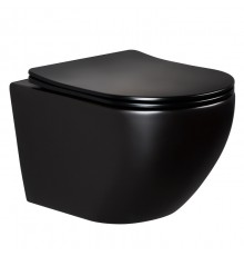 Унитаз подвесной Splendy Light, черный матовый, безободковый, LI10152VTYBMB