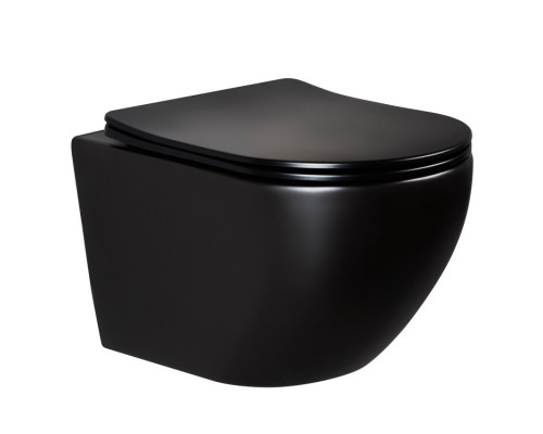 Унитаз подвесной Splendy Light, черный матовый, безободковый, LI10152VTYBMB
