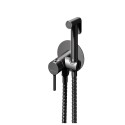 Гигиенический душ со смесителем встраиваемый Knotlor FHS01C1GM, вороненая сталь