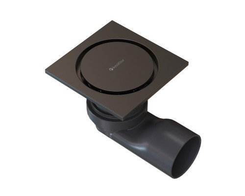 Душевой трап точечный Knotlor SDSC100GM, вороненая сталь