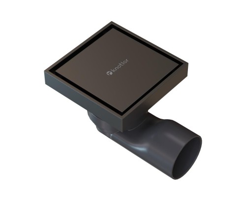 Душевой трап точечный Knotlor SDSS100GM, вороненая сталь