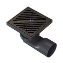 Душевой трап точечный Knotlor SDSL100GM, вороненая сталь