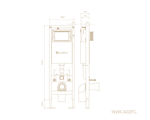 Инсталляция для подвесного унитаза Knotlor ISWC402FG (серия 1), бирюзовый