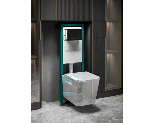 Инсталляция для подвесного унитаза Knotlor ISWC402FG (серия 1), бирюзовый