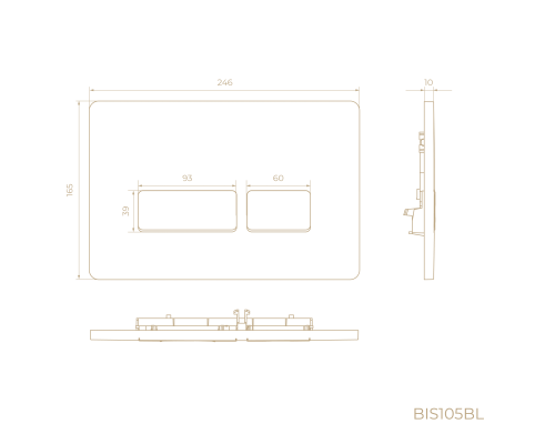 Клавиша смыва Knotlor BIS105BL, черный (серия 1)