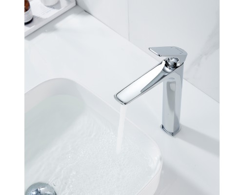 Смеситель для раковины высокий Shevanik S4211, хром