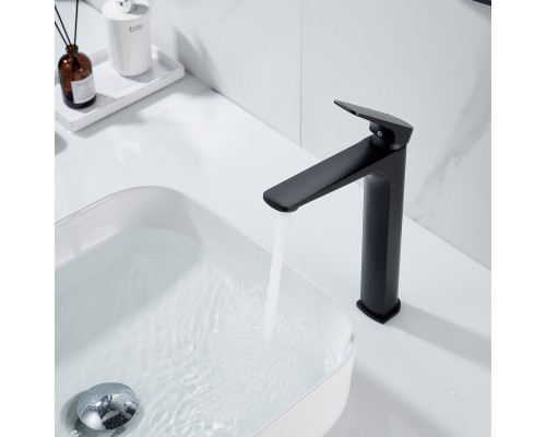 Смеситель для раковины высокий Shevanik S4211H, черный