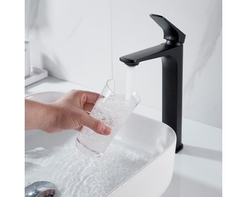 Смеситель для раковины высокий Shevanik S4211H, черный