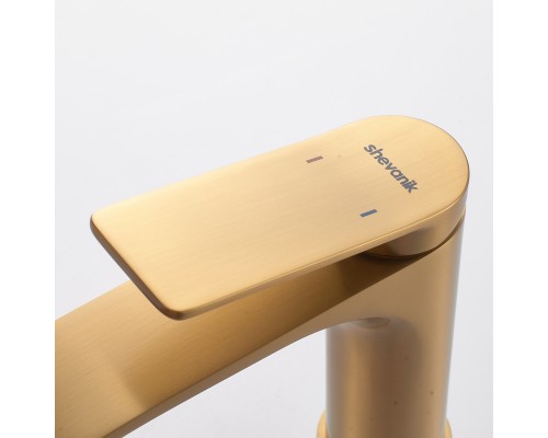 Смеситель для раковины Shevanik S4101G, золотой сатин