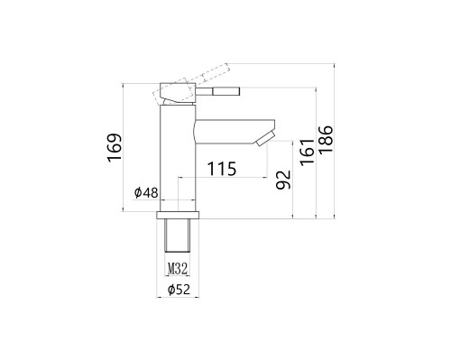 Смеситель для раковины Maretti Проджект-С PS32RF19, сатин