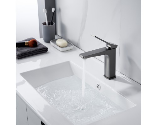Смеситель для раковины Shevanik S4601T, оружейная сталь
