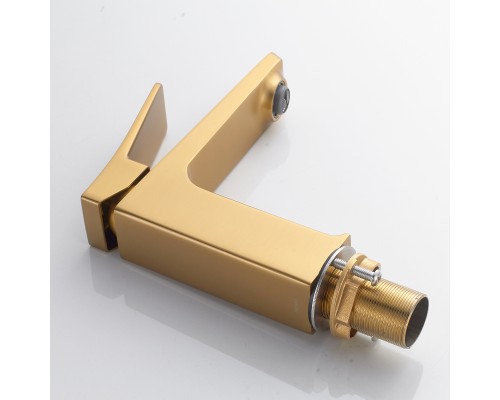 Смеситель для раковины Shevanik S4401G, золотой сатин
