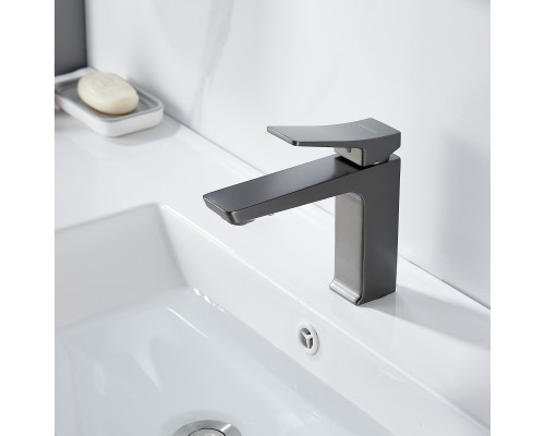 Смеситель для раковины Shevanik S4401T, оружейная сталь