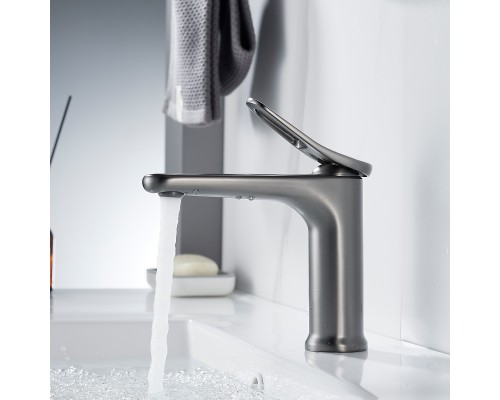 Смеситель для раковины Shevanik S4701T, оружейная сталь