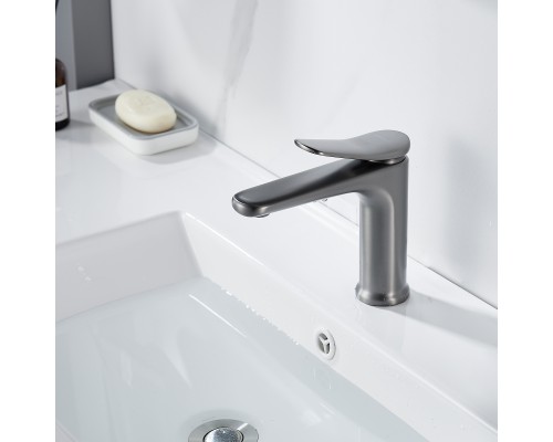 Смеситель для раковины Shevanik S4701T, оружейная сталь
