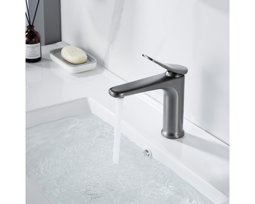 Смеситель для раковины Shevanik S4701T, оружейная сталь