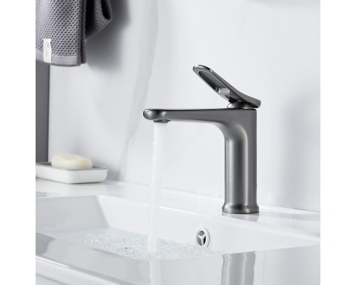 Смеситель для раковины Shevanik S4701T, оружейная сталь