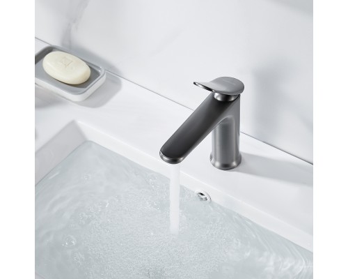 Смеситель для раковины Shevanik S4701T, оружейная сталь