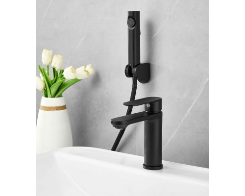 Смеситель для раковины с гигиеническим душем Maretti Флоренция Блэк FLG32RF28, черный