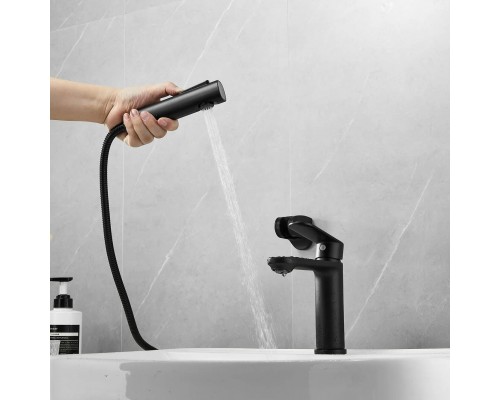Смеситель для раковины с гигиеническим душем Maretti Флоренция Блэк FLG32RF28, черный