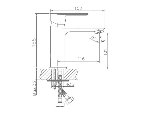 Смеситель для раковины Maretii Ритта RI32RF505, хром