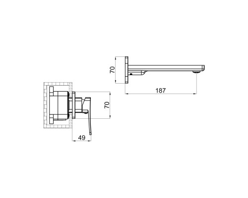 Смеситель для раковины встраиваемый Shevanik S9941G, золотой сатин