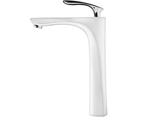 Смеситель для раковины высокий Grocenberg GB3001WC, белый/хром