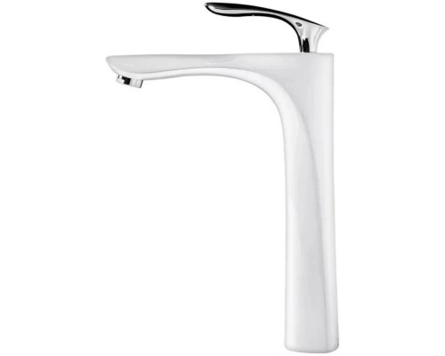 Смеситель для раковины высокий Grocenberg GB3001WC, белый/хром