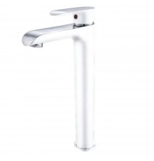 Смеситель для раковины высокий Grocenberg GB3010WC, белый/хром