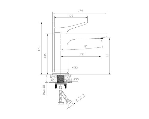 Смеситель для раковины BELZ B10786-8, белый
