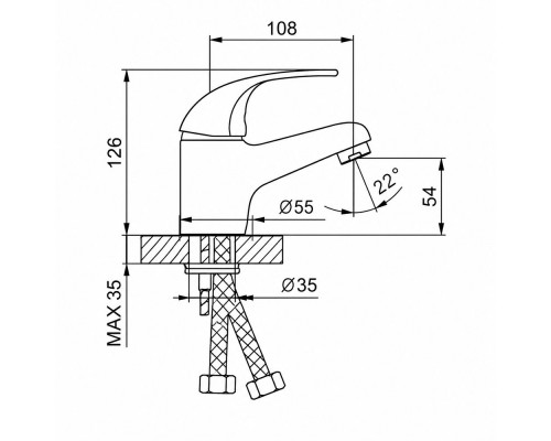 Смеситель для раковины Frap F1002-B, хром