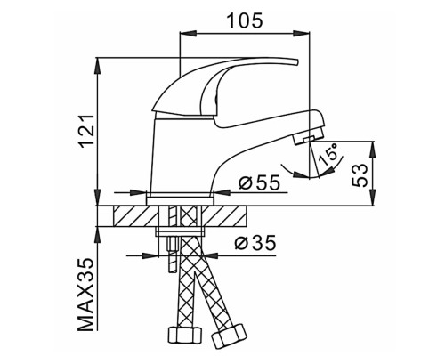 Смеситель для раковины Frap F1003, хром